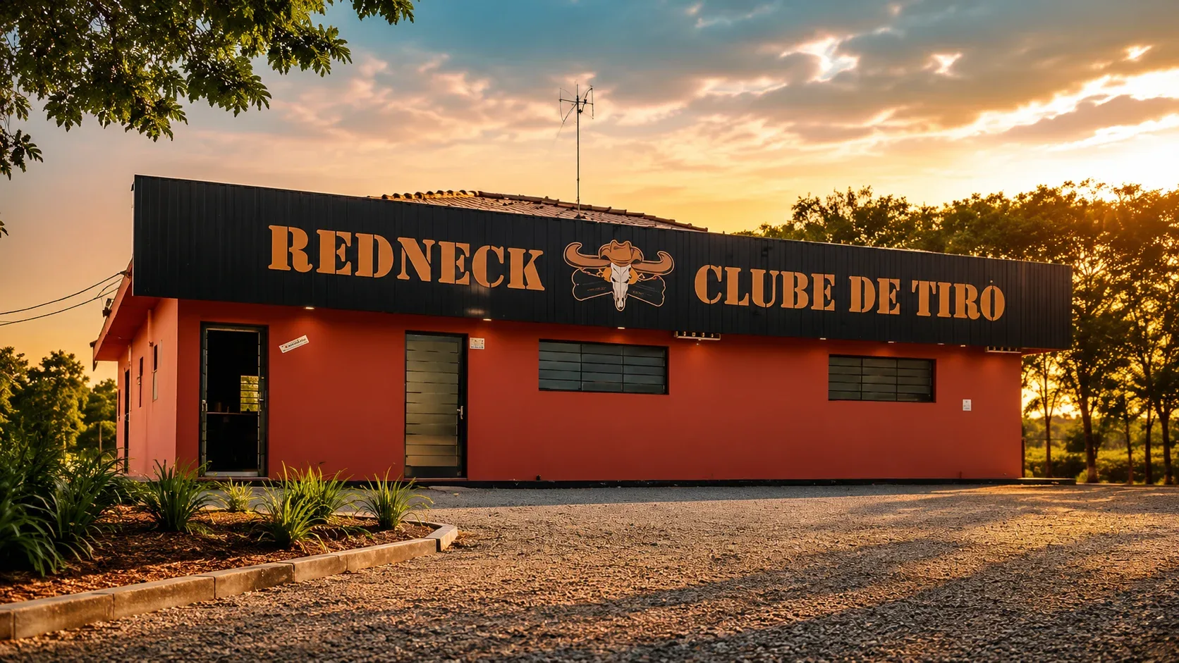 Fachada do Redneck Clube de Tiro